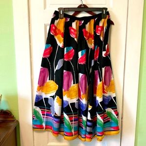 Colorful flowing skirt